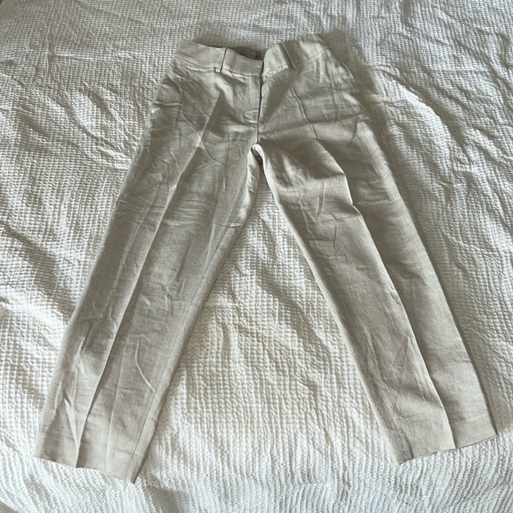 H&M high waist linen blend trousers NWT